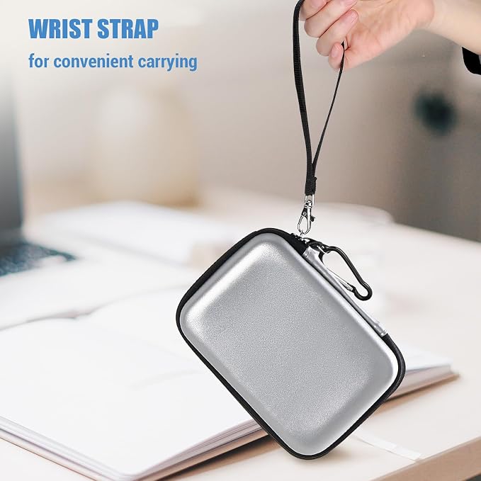 ProCase External Hard Drive Travel Case for 2.5" HDD/SSD -Silver | Fits Seagate Portable, Samsung T9, WD Elements, My Passport, Toshiba Canvio Basics, 1TB-5TB Drives, USB 3.0 HDD/SSD Storage - Image 5