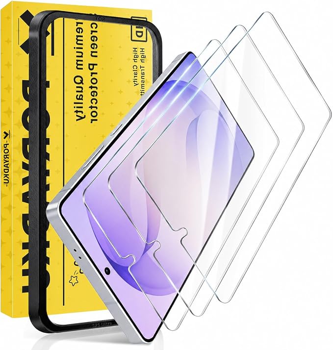 WILLONE 3 Pack for Galaxy S25 Ultra Screen Protector | 9H Tempered Glass 12FT Drop Protection, Fingerprint Unlock, HD Clear, Phone Case Fit by Invoibler