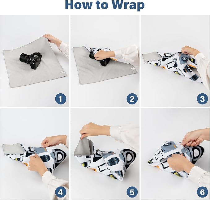 Walking Way Protective Wrap, Self-Adhesive Magic Cloth Camera Wrap, Storage Cloth, Anti-Scratch, Dustproof, Washable Lens Pouch for DSLR, Smartphones, Laptops, Cosmetic - Image 6