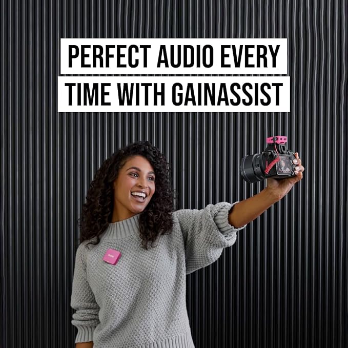 RØDE Wireless GO (Gen 3) – Compact Wireless Mic – Pristine Audio, 32-bit Float Recording, Automatic Level Control, for Phones, Cameras and Computers (Pink) - Image 6