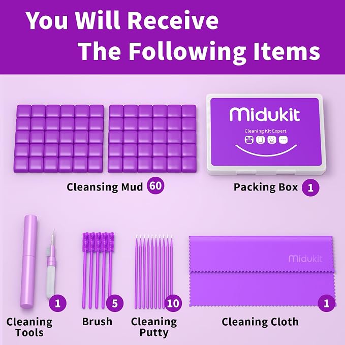 Cleaner Kit for Airpod, Phone Earbud Cleaning Putty, fit for iPhone Speaker | Cleaning Kit fit for iphone port Earbud Phone Ear Wax Dirt, Cleaning with Putty, Cleaning Pen, Cleaning Cloth & Brushes - Image 6