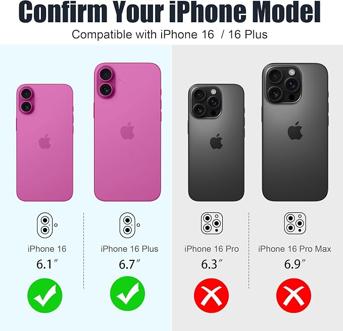 AGVEE 3+3 6 Pack for iPhone 16/16 Plus Camera Lens Protector Cover | Individual Bling Diamond & Bling Glitter Sparkle Cute Gem Metal Ring, 9H Tempered HD Glass - Image 2