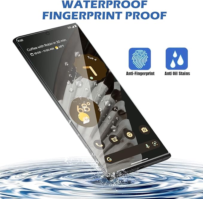 [3+1 Pack] for Google Pixel 7 Pro Screen Protector, 9H Tempered Glass, Ultrasonic Fingerprint Compatible, 3D Curved, HD Clear Scratch Resistant for Google Pixel 7 Pro 5G Glass Screen Protector - Image 6