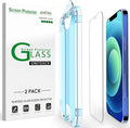 amFiIm OneTouch for iPhone 12/12 Pro Screen Protector 6.1" Tempered Glass | Auto-Alignment, 30s Install, Bubble Free, 9H Hardness, Scratch & Drop Protection, HD Clear, Case Friendly, 2 Pack (12P-6.1'') by amFilm