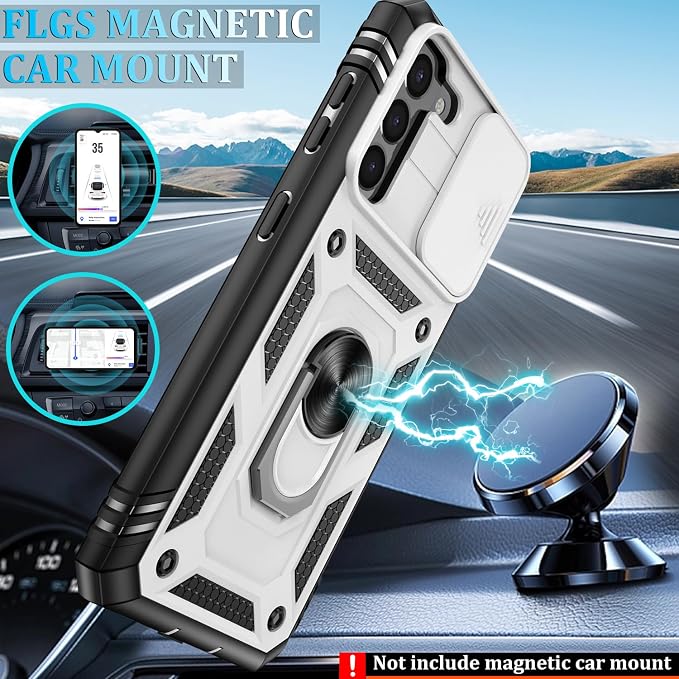 Gritup for Galaxy S21 Phone Case Military-Grade Shockproof with Kickstand | with 2 PCS Screen Protector, Slide Camera Cover, Heavy Duty Outdoor Protection Funda para Galaxy S 21 Cover-White+Black - Image 6