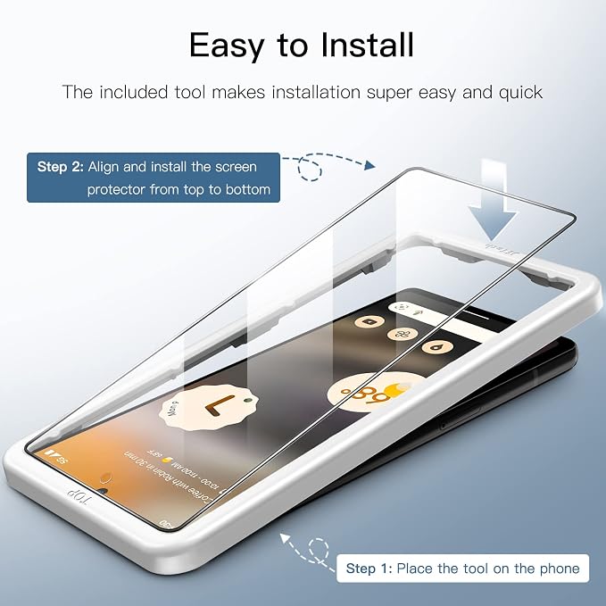 JETech Screen Protector for Google Pixel 6a, 2+2 Pack | with Camera Lens Protector, HD Clear Tempered Glass, Anti-Scratch Protection, Easy Installation Tool - Image 4