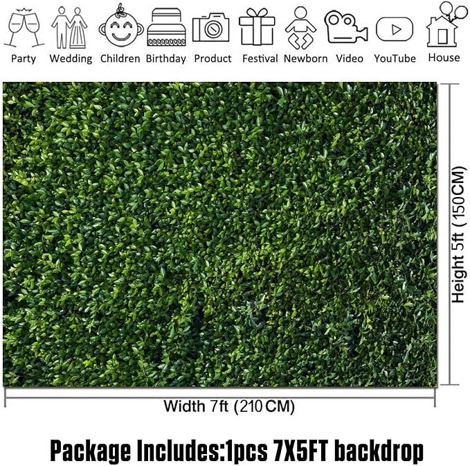 Nature Spring 3D Green Leaves Theme Photo Background Wedding Birthday Party Newborn Baby Shower Photography Backdrops Zoo Decor Shoot Props Bannner (7x5 FT) - Image 3