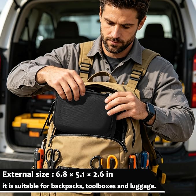 Boobowl Thermal Camera Case for HSFTOOLS HF96 and for FLIR C5 | Cuttable Foam, 1 cm Base Pad and Accessory Pocket for HVAC Technicians, Electricians and Field Inspections, Case Only - Black - Image 8