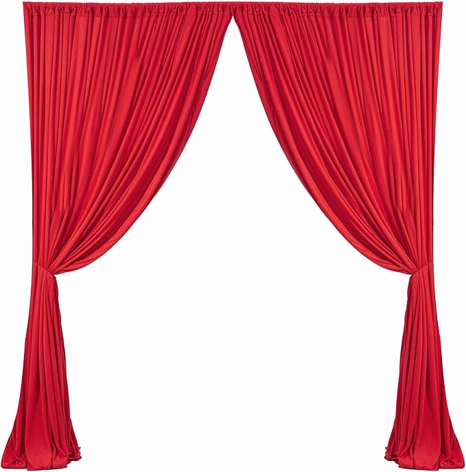 10x10ft Wrinkle Free Red Backdrop Curtain for Parties Soft Fabric Drapes Wedding Red Curtain Backdrop for Birthday Party Decorations Background for Photography 5x10ft, 2 Panels - Image 9