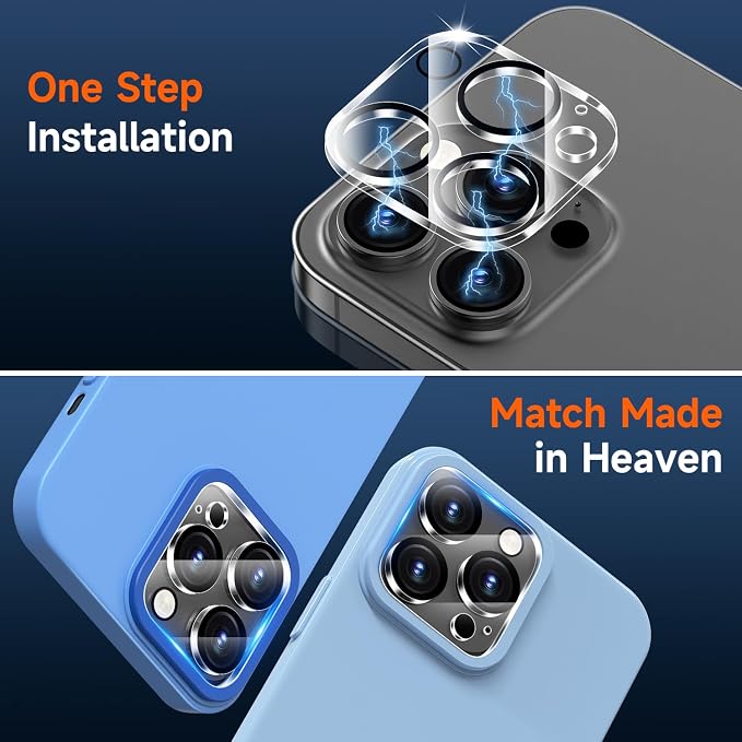 WHPXJY (3 Pack Camera Lens Protector Compatible for iPhone 16 Pro / 16 Pro Max Tempered Glass, Ultra HD Clear/Maintains Original Clarity/Shatterproof/Anti-scratch/Easy to Install/Case Friendly - Image 6