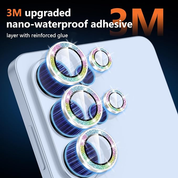 for Samsung Galaxy S26 Ultra Camera Lens Protector, Individual Metal Ring Tempered Glass Lens Cover, [Strong Adsorption] Scratch Resistant Ultra-Thin HD Clear Lens Cover,1 SetColorful Sparkly - Image 4