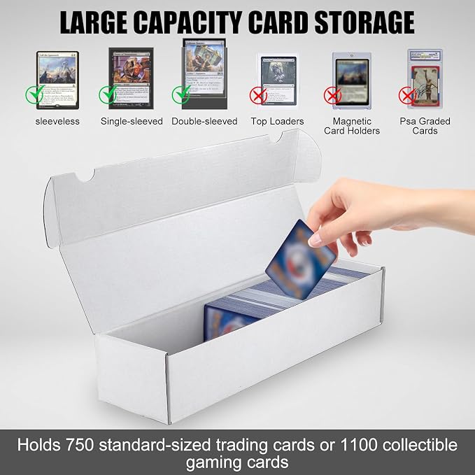 Trading Card Storage Box, 30-Pack 1100 Count White Corrugated Cardboard Box | Bulk Sports Storage Box for TCG/Magic/Mtg Basketball Card, Collectible Trading Cards - Image 3