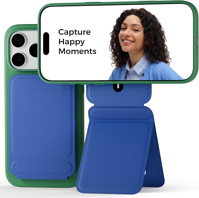 MOFT Phone Tripod Stand, Portable Selfie Stick for iPhone, Mulit-Angle | Pocket Size | Strong Magnets l MOVAS Leather | Magsafe Compatible | Easy to Charge | Stylish |For Content Creators by MOFT