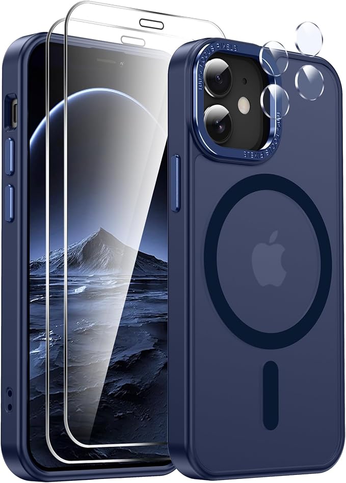 LeYi for iPhone-13 Mini Case/iPhone-12 Mini Phone Cases:[ Screen Protector X2+ Camera Cover X2] Compatible with Magsafe i iphone12 12mini Slim Protective Magnetic Funda para iphone13 13mini, Blue - Image 7