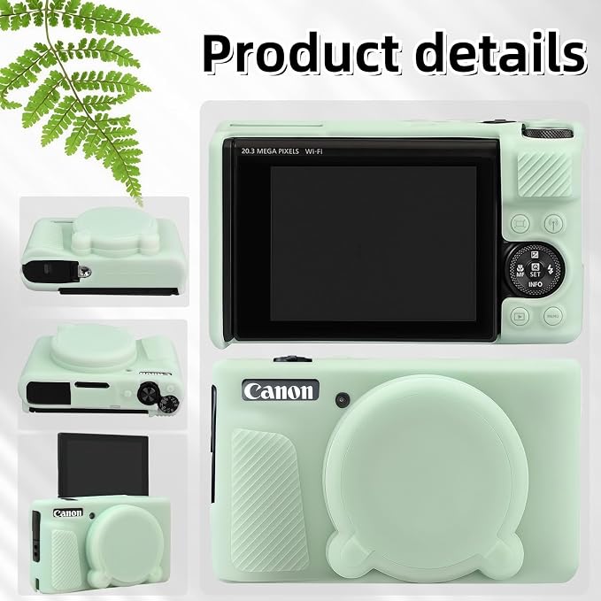 Camera Case for Canon PowerShot SX740/ SX730 Digital Camera, SX740 HS Case | Soft Silicone Protective Case Removable Lens Cover, Comes with 2 Screen Protectors and 1 Wrist Strap. (Green Jelly) - Image 5