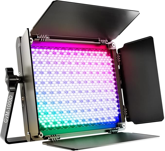 GVM RGB LED Video Light with Tripod Stand Barndoors, APP Control Panel Studio Lighting Kit, 3200K-5600K Dimmable, CRI97, Key Light for Photography, Video Recording, YouTube, Live Streaming, 800D - Image 4