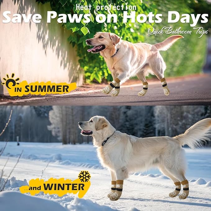 EXPAWLORER Anti Slip Dog Socks to Prevent Licking Paws, Dog Shoes for Hot Pavement, Dog Booties for Small Medium Large Senior Dogs, Traction Control Boots & Paw Protectors for Hardwood Floors - Image 7