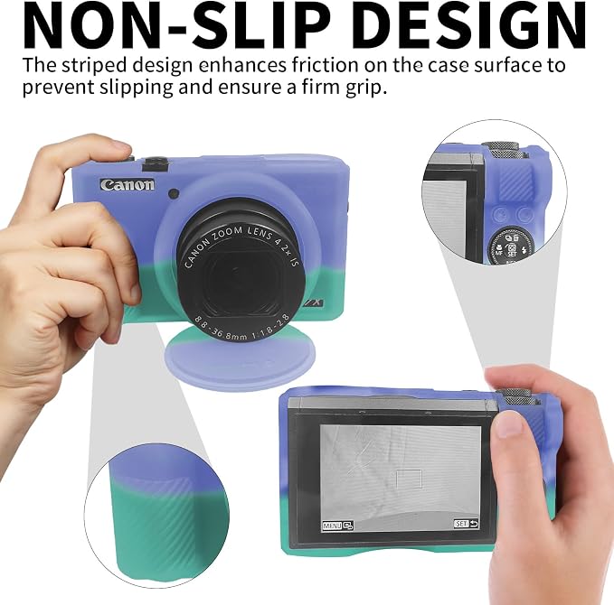 Easy Hood Camera Case Cover for Canon Powershot G7X Mark III (Purple Blue) | With Removable Lens Cover,Soft Silicone Protective Case,Anti-Scratch,Slim Fit,Enhanced Grip,Lightweight Camera Accessories - Image 3
