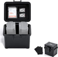 JJC Small Camera Battery SD Card Case Holder for Canon Nikon Sony Fuji DSLR | Battery Organizer Holds up to 2 LP-E17 LP-E12 EN-EL25 EN-EL14 NP-FZ100 FW50 NP-W235 NP-W126 Batteries, Water-Resistant by JJC