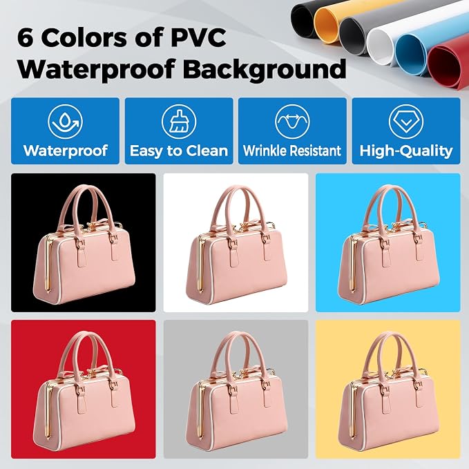 Photo Light Box, Portable 12/16/20/24/32 Inch Photo Studio LightBox, Shooting Tent Kit with 189 Light Beads and 6 Color Backdrops. Lightbox with 3 Stepless Dimming Light Boards for Product Photography - Image 5
