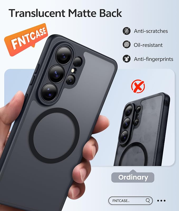 FNTCASE for Samsung Galaxy S26 Ultra Case, Compatible with Magsafe Black | Screen Protector, Full Camera Protection, Translucent Matte, 14FT Military Grade Drop Proof, Protective Phone Cover - Image 6