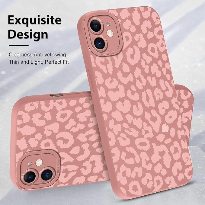 Cute Pink Cheetah Print Phone Case for iPhone 11 6.1" | Aesthetic Leopard Pattern Design Cover Full Camera Lens Protective Shockproof Soft Slim TPU Funda for Women Girls - Image 4