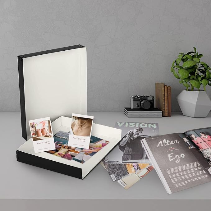 Lineco Drop Front Archival Storage Box, 8.75x10.75x1.5 in, Black, 2 Pack | Acid-Free with Metal Edge, Preserves Picture Longevity, Organize Photos, Newspapers, Prints, Documents, Crafts, DIY - Image 8