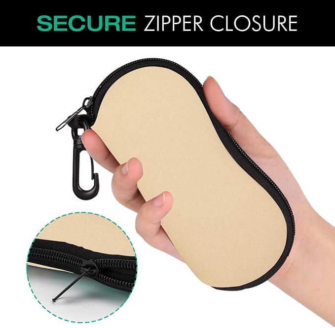MoKo Sunglasses Soft Case Ultra Light Neoprene Zipper Eyeglass Case for Men Women - Image 5