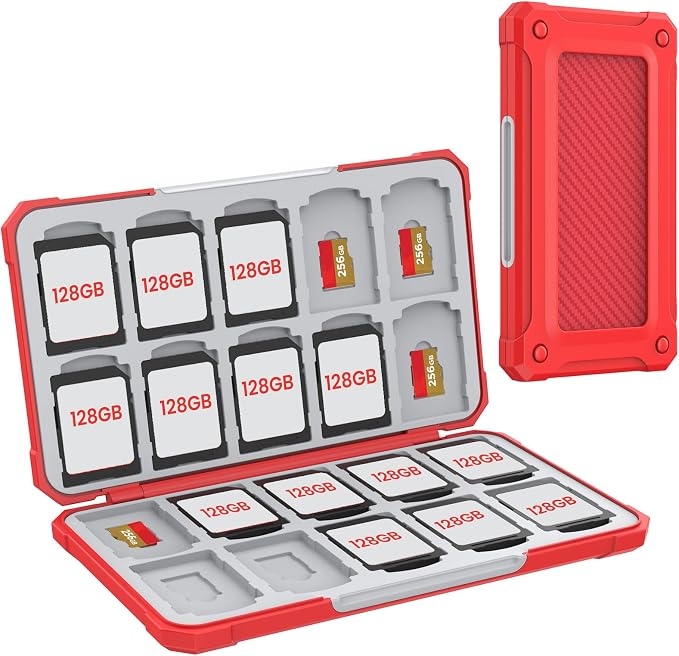 HEIYING SD Card Holder with 40 Precise Slots for SDXC SDHC Micro SD Cards | Portable SD Card Case, Hard ABS Shell with Soft Silicone Lining, Precise Card Slots,Magnetic Closure for Neat Storage by HEIYING