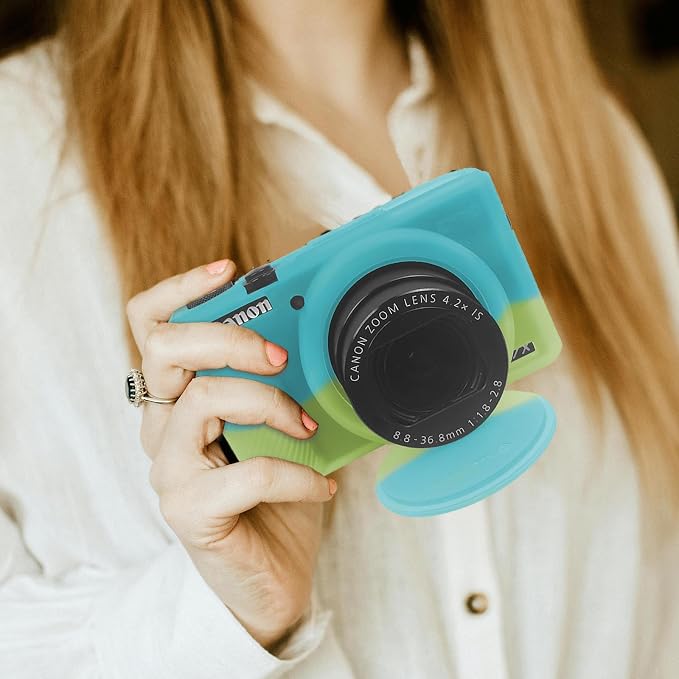 Easy Hood Camera Case Cover for Canon Powershot G7X Mark III (Green Blue) | With Removable Lens Cover,Soft Silicone Protective Case,Anti-Scratch,Slim Fit,Enhanced Grip,Lightweight Camera Accessories - Image 7