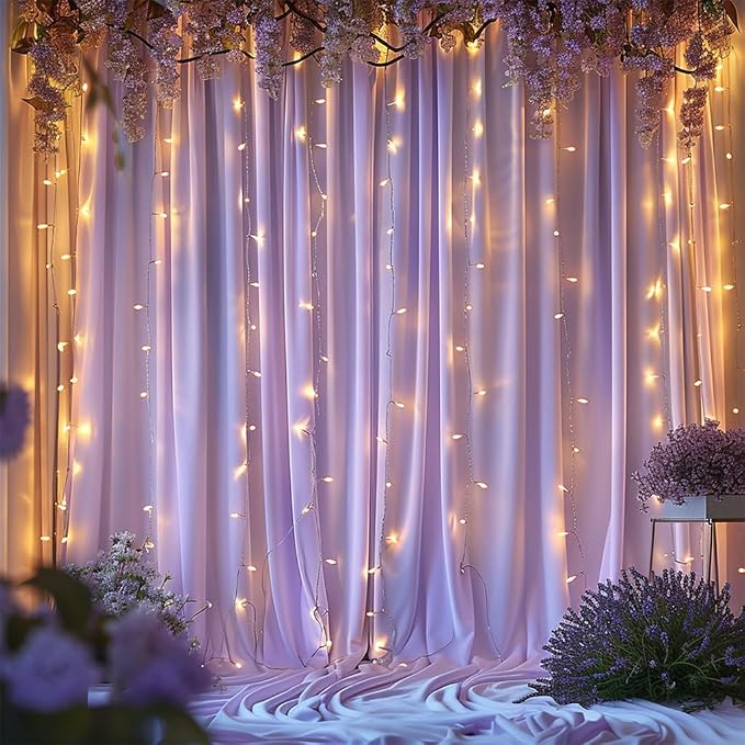 10x10ft Wrinkle Free Lavender Backdrop Curtain for Parties Soft Fabric Drapes Wedding Curtain Backdrop for Birthday Party Decorations Background for Photography 5x10ft,2 Panels - Image 9