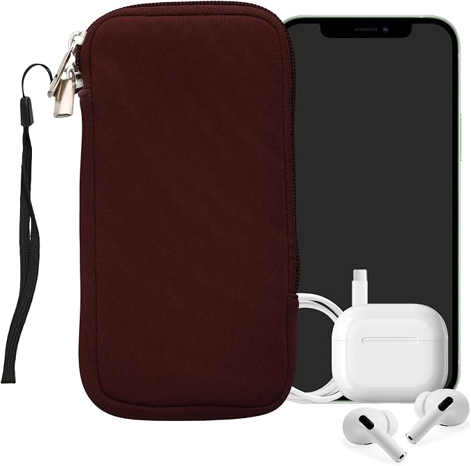 kwmobile Universal Phone Pouch Size XXL - 7" - Neoprene Smartphone Pouch with Zip - Water-Repellent Mobile Phone Case - Sleeve in Bordeaux Violet - Image 8