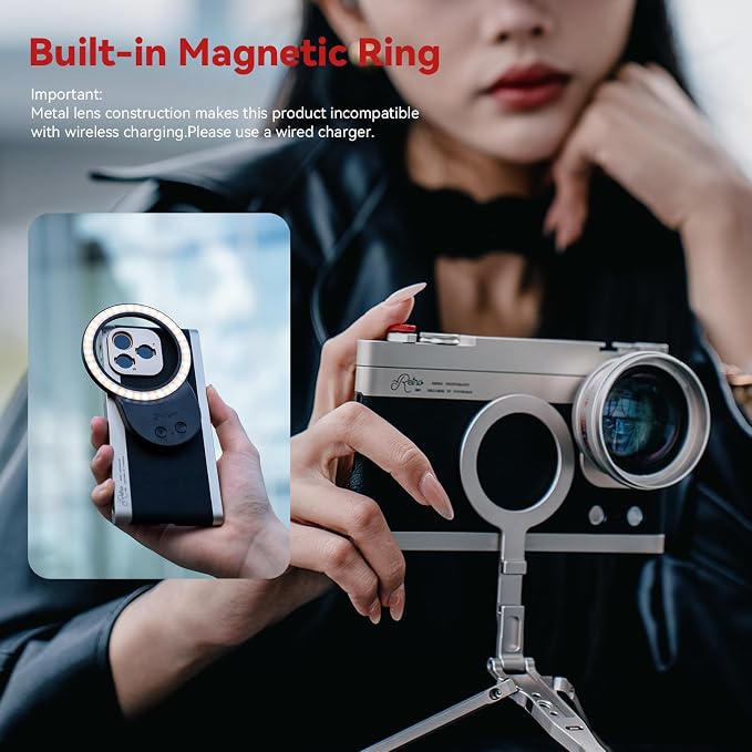FotorGear Retro Photography Kit for iPhone 17 Pro Max & 17 Pro, Professional Phone Camera Cage with Ergonomic Grip, Integrated T-Mount for External Lenses, Supports 67mm Filters (iPhone 17 Pro Max) - Image 8