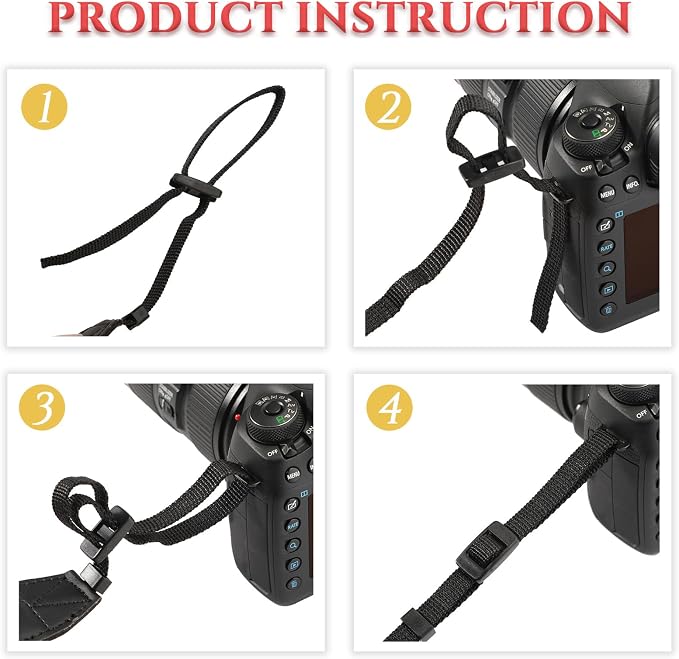 4 Pcs Vintage Camera Straps for Photographer, 1.5'' Woven Adjustable Universal Neck Shoulder Crossbody Strap Quick Release for All DSLR SLR Camera, Photographer Gift for Men Women, 4 Style - Image 3