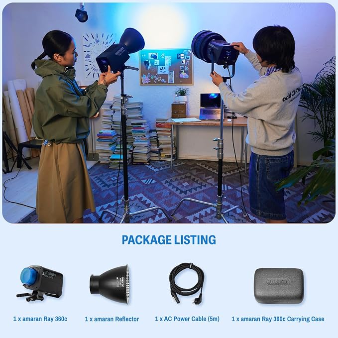 amaran Ray 360c 360W RGB LED Video Light APP/DMX Control 12 Effects | COB Continuous Output Lighting, Bowens Mount Portable Light for Photography, Studio,Video Recording (Ray 360c) - Image 7