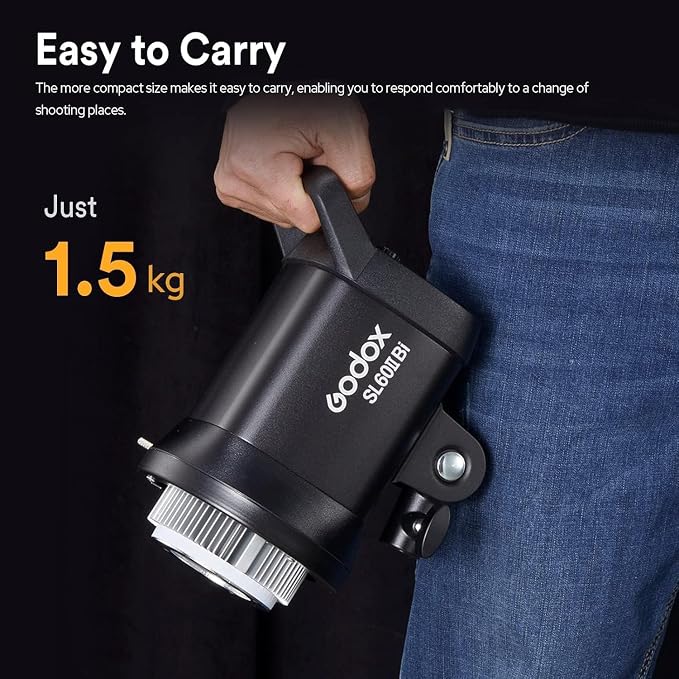 Godox SL60IIBi Bi-Color LED Video Light 75W, 2800K-6500K, CRI96+ TLCI97+, 25100Lux@1m, Bowens Mount LED Continuous Output Light w/11 FX Effects, APP/2.4G Wireless Control, Dimmiable Brightness - Image 5