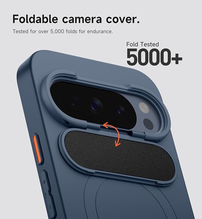 SURITCH for Google Pixel 10 Pro XL Phone Case, Compatible with MagSafe, Protective Cover with Camera Cover & Adjustable Metal Kickstand for Pixel 10 Pro XL 2025 -Dark Blue - Image 4