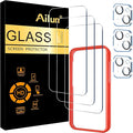 Ailun Screen Protector + Camera Lens Protector for iPhone 15, 3+3 Pack | 6.1 inch,Tempered Glass Film, Case Friendly, Installation Frame, HD by Ailun