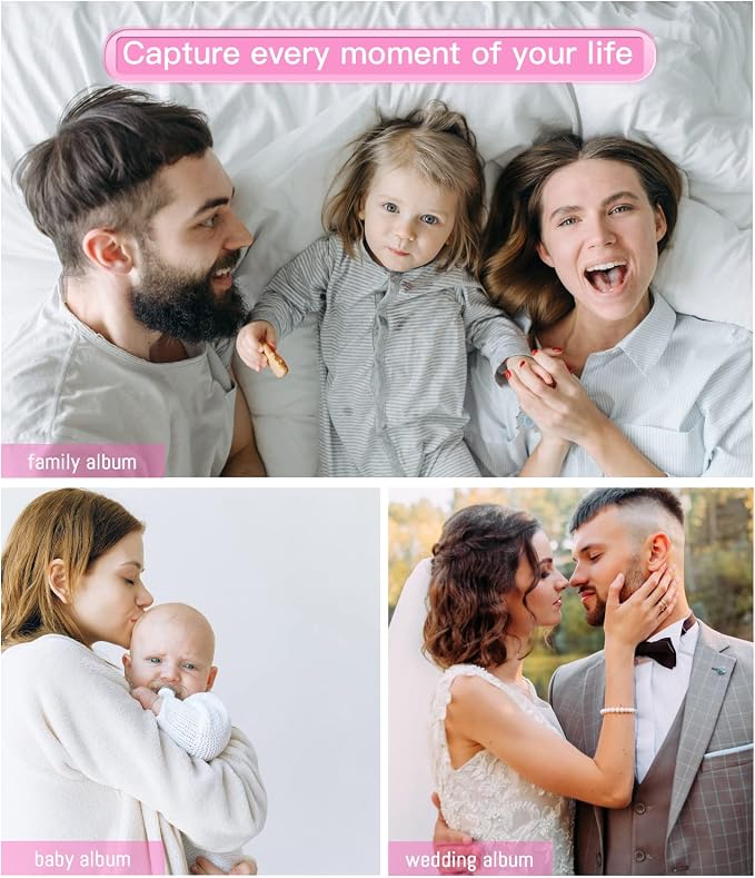Popotop Photo Album Self Adhesive with Picture Display Window,40 Pages DIY Scrapbooking Supplies Kit for 4x6 10x12 Picture,Linen Cover Memory Book for Baby Wedding, with Scraper and Metallic Pen - Image 7