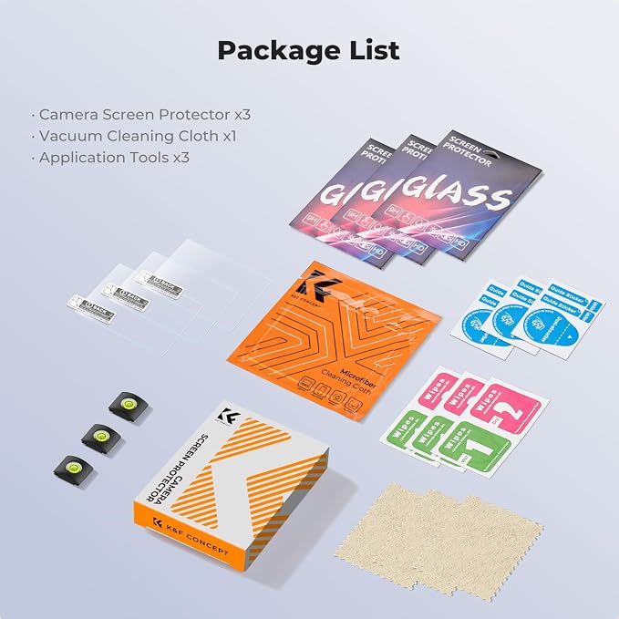 K&F CONCEPT Screen Protector Compatible with Canon EOS R6 II/R6/R7 Camera | Ultra Clear Tempered Glass Screen Protector Anti Scratch Bubble Free Ultra Resistant PF18 - Image 6