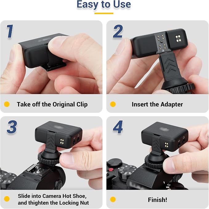 JJC Anti-Slip Cold Shoe Mount Adapter for DJI Mic 1 Receiver,with 1/4"-20 | with Tighten Knob for Stable Mounting,Durable ABS Cold / Hot Shoe Adapter,for DSLR Camera Tripod Vlogging Video Recording - Image 6