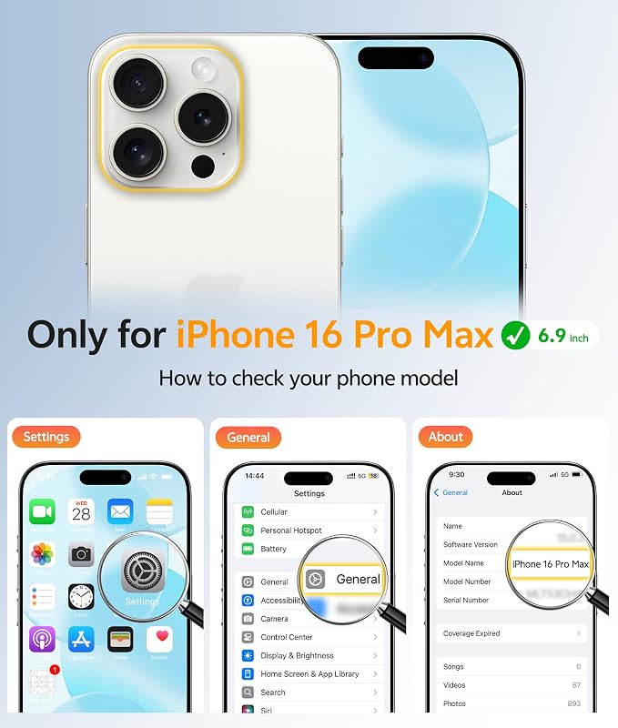 FNTCASE for iPhone 16 Pro Max Case, Fit for Magsafe, Glass Screen Protector | Full Camera Protection, Translucent Matte, 14FT Military Grade Drop Proof, Shockproof Protective Phone Cover, White - Image 2