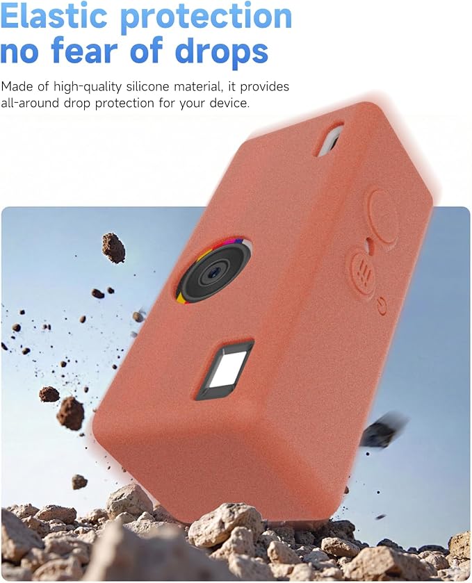 Silicone Case for Kodak CHARMERA Keychain Digital Blind Box accessories,Soft Silicone Protective Case,Comes with Screen Protectors and Wrist Strap - Dark Brown - Image 6