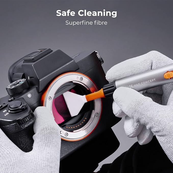 K&F CONCEPT 6 in 1 Camera Cleaning Kit for Canon Nikon Camera Clean | Full Frame Cleaning Wand X2,Strong Blower,Microfiber Cleaning Cloth X2 Machine Washable and Reusable,Replaceable Cleaning Pen - Image 4