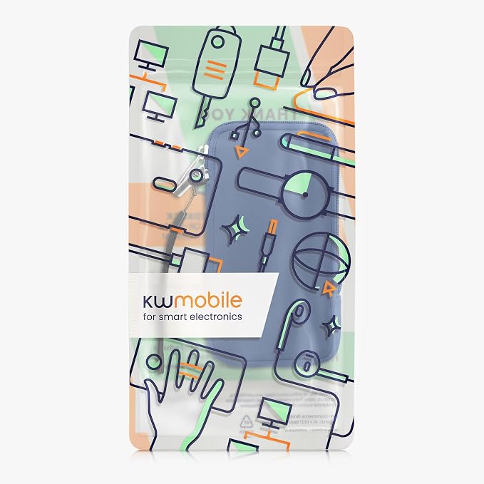 kwmobile Universal Phone Pouch Size XL - 6.7/6.8" - Neoprene Smartphone Pouch with Zip - Water-Repellent Mobile Phone Case - Sleeve in Baltic Blue - Image 7
