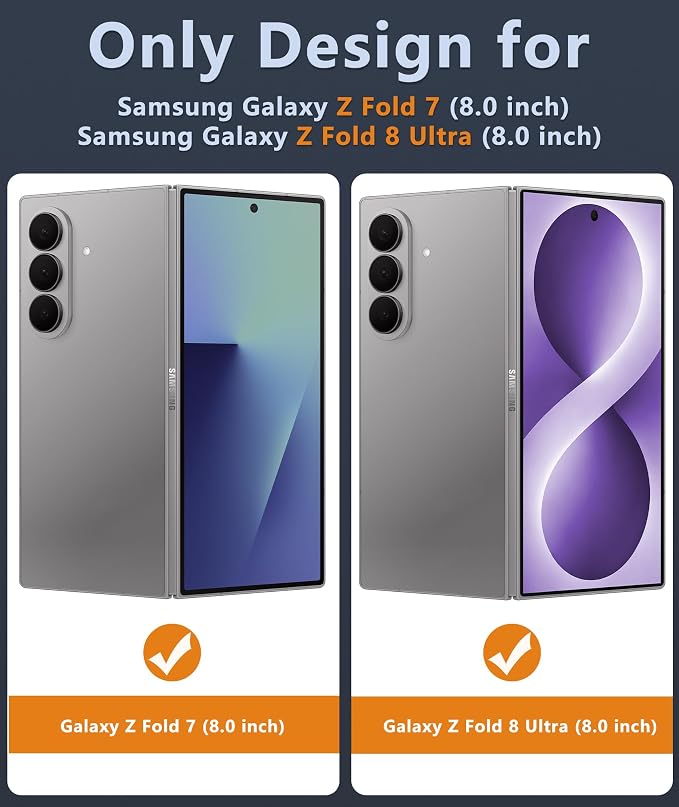 FNTCASE for Samsung Galaxy Z Fold 8 Ultra / Z Fold 7 Case, Fit for Magsafe | Screen Protector, Translucent Matte, 18FT Military Grade Drop Protection, Shockproof Protective Phone Cover, Light Purple - Image 2
