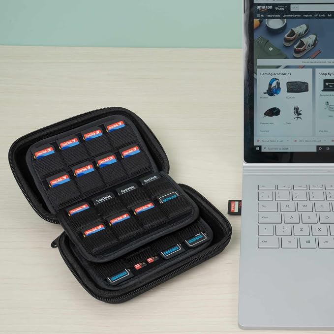 ButterFox Large Capacity 63 Slots Storage Case Holder for SD Memory Cards, Switch Game Cartridges, PS Vita Game and Micro SD Cards - Image 3