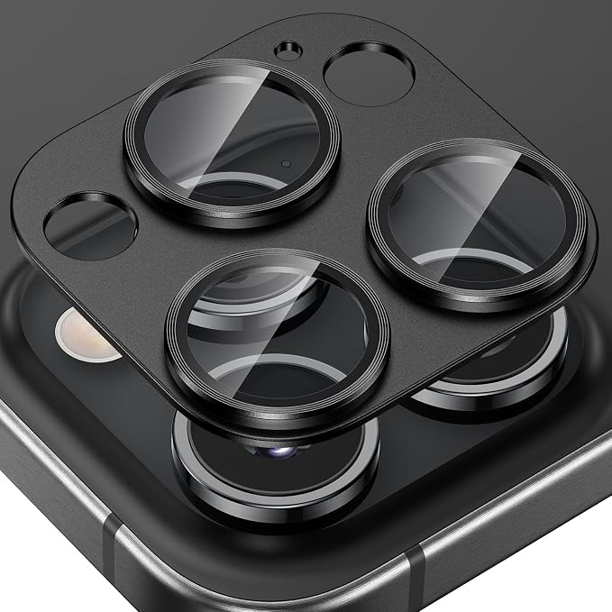 Tensea for iPhone 16 Pro Max/16 Pro/14 Pro Max/14 Pro Camera Lens Protector | Metal Aluminum Alloy Tempered Glass Cover Camera Screen Protector Accessories, Case Friendly by Tensea