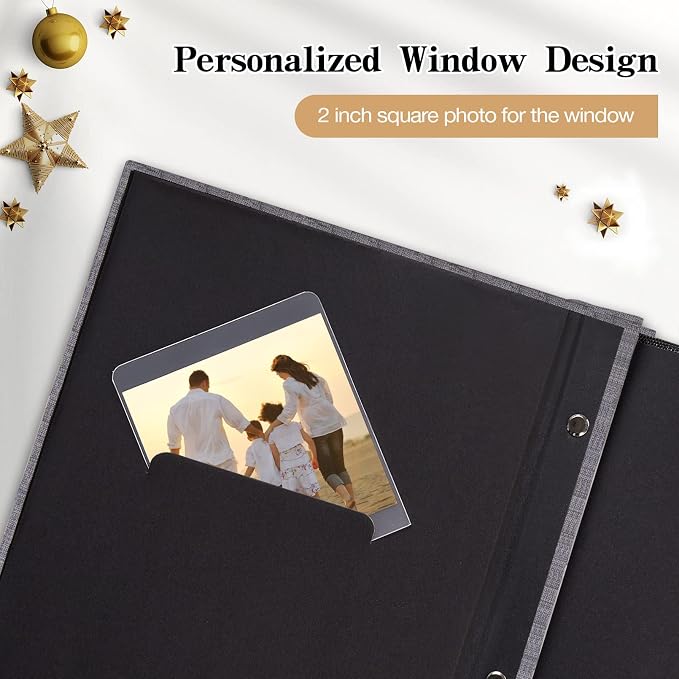 potricher Photo Album 4x6 Pictures, 100 Pockets, Linen Cover, Beige | Linen Cover, Front Window, Large Capacity 4x6 Picture Albums, Photo Book for Family, Wedding, Anniversary, Baby, Keepsake - Image 5
