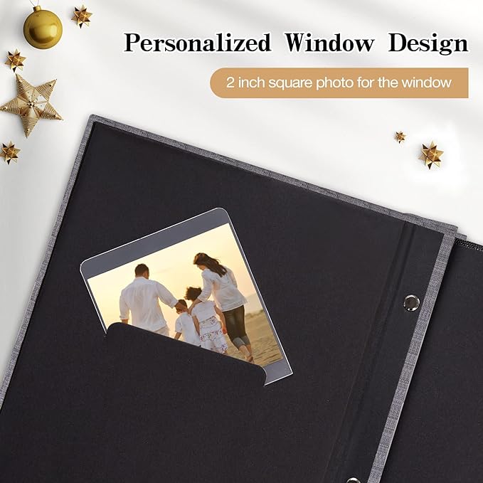 potricher Photo Album 4x6 Pictures, 100 Pockets, Linen Cover, Green | Linen Cover, Front Window, Large Capacity 4x6 Picture Albums, Photo Book for Family, Wedding, Anniversary, Baby, Keepsake - Image 5